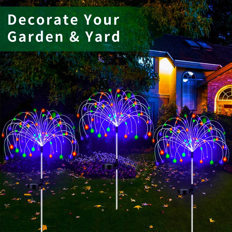 LED Solar Firework Lamp Outdoor Garden Decor Pathway Fairy Lights