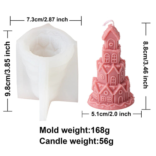 3D Christmas House Candle Silicone Mold DIY Creative Cabin Log Cabin