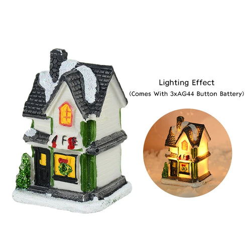 Christmas LED Light Wooden House Luminous Cabin Merry Christmas