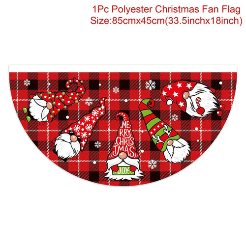 Christmas Fan-shaped Flag Banner Christmas Decoration for Home 2024