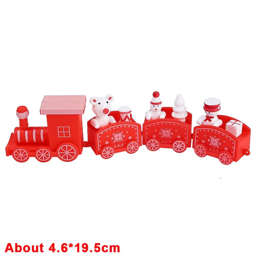 Wooden Train Christmas Ornaments Santa Cake Decoration Merry Christmas