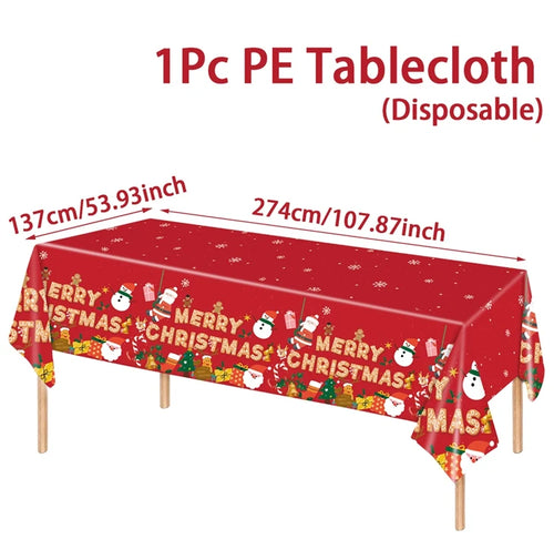 Christmas Tablecloth Merry Christmas Decorations For Home 2024 Navidad