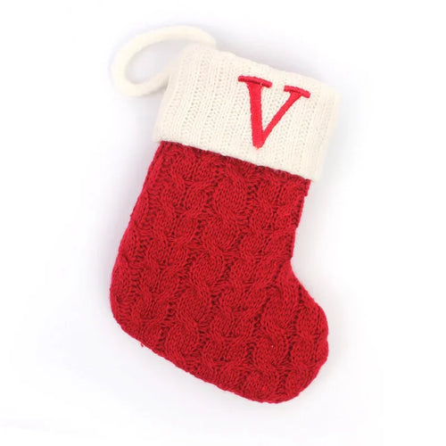 Letters Christmas Stocking New Knitting Christmas Tree Pendant