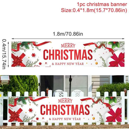 Christmas Outdoor Banner Flag Merry Christmas Decoration for Home 2023