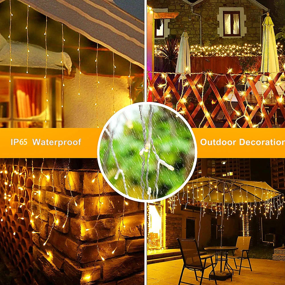 Solar Icicle String Lights 3.5M LED Waterproof Eaves Decor Light