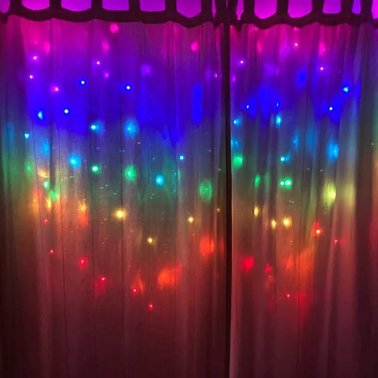 RGB 3x1m Curtain LED Light Christmas Decoration Holiday Home Bedroom