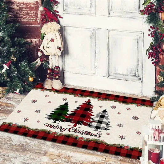 Christmas Decoration Floor Mat Entrance Door Bedroom Bath Toilet Anti