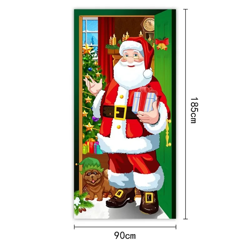 New Year Christmas Background Decoration Hanging Cloth Christmas Door