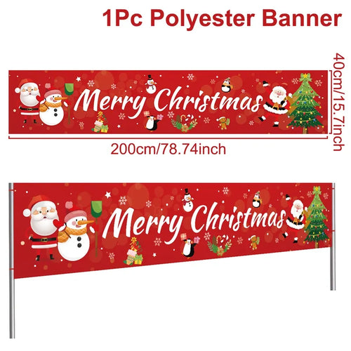 Christmas Outdoor Banner Flag Merry Christmas Decoration for Home 2023