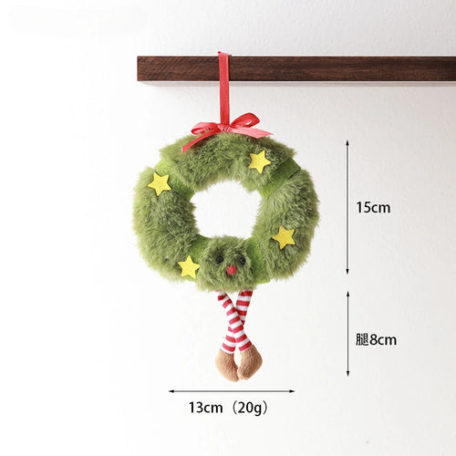 Christmas Decor Cute Plush Christmas Tree Wreath Hanging Leg Doll