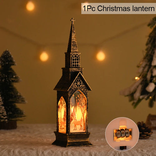 2024 Christmas LED Night Light Santa Claus Snowman Lantern Lamp Table