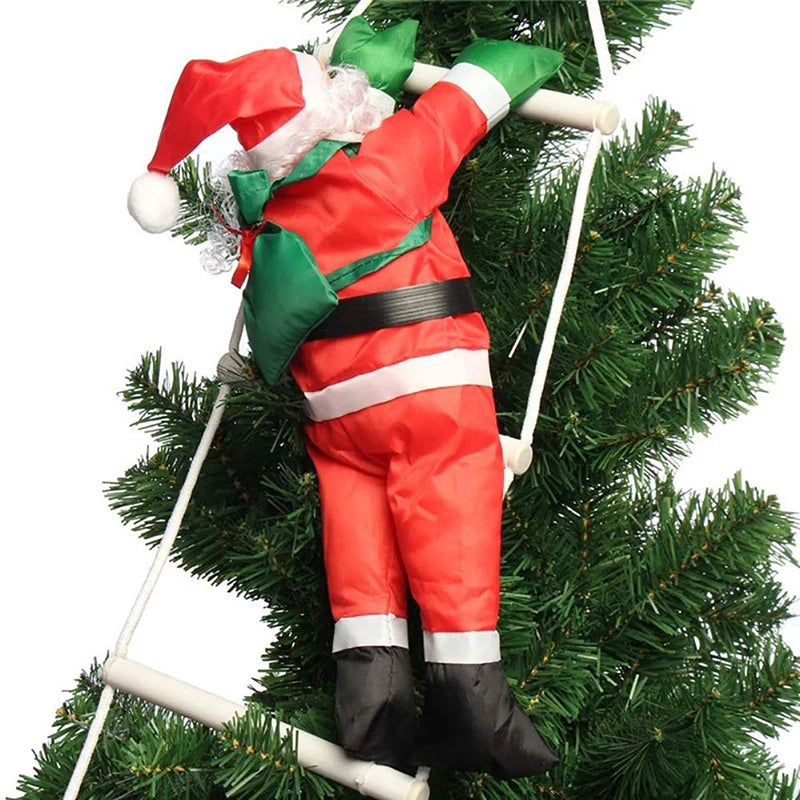 Santa Claus Climbing Ladder Ornaments Xmas Tree Santa Claus Climbing