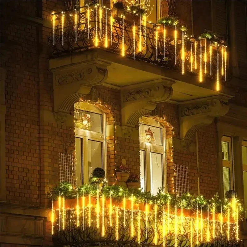 Christmas LED Meteor Garland Festoon Holiday Strip Light Outdoor