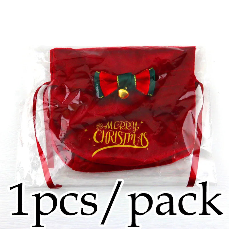 (1pcs) 15*17cm Christmas Apple Bag Christmas Handbag Party Supplies