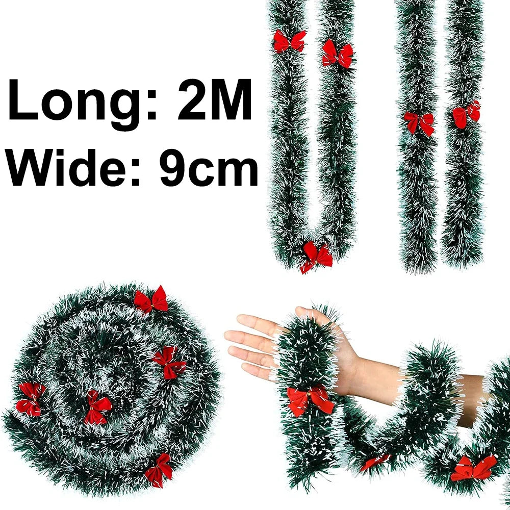 Christmas Tinsel Garlands Decoration Bar Tops Ribbon Garland with