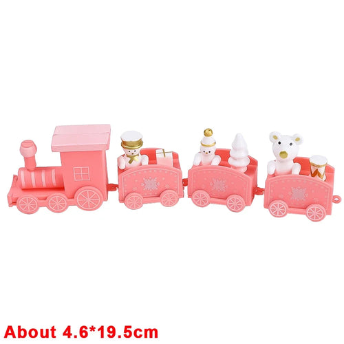 Wooden Train Christmas Ornaments Santa Cake Decoration Merry Christmas