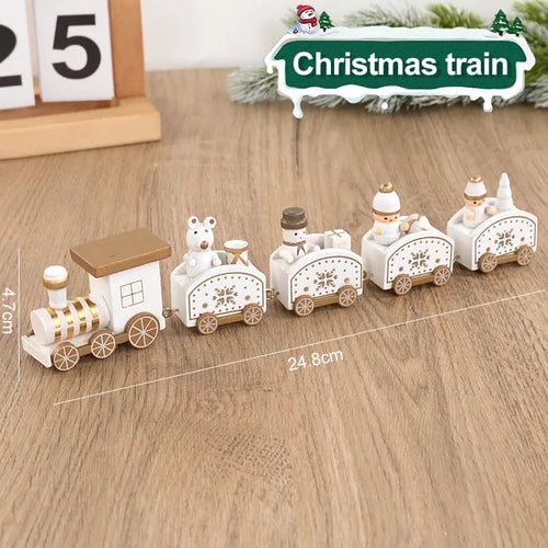 Christmas Wooden Train Merry Christmas Decorations for Home 2023 Xmas