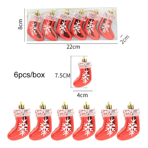 6pcs/box Christmas Candy Pendant Xmas Tree Hanging Ornaments Christmas