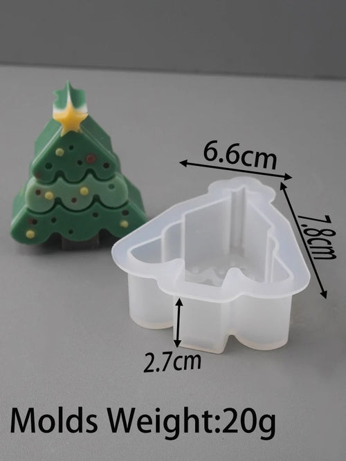 Christmas Tree Snowflake Silicone Candle Mold DIY Xmas Ornaments