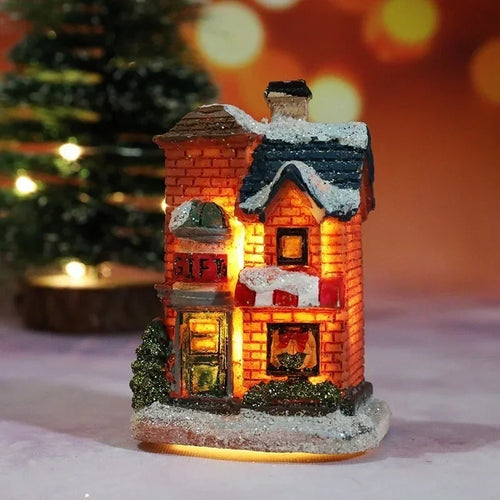 Christmas New Christmas Decorations Resin Small House Micro Landscape