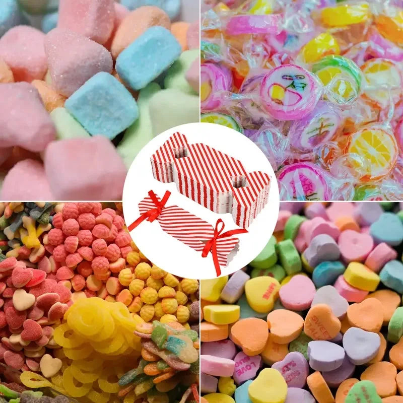 10pcs Candy Box For Christmas With Ribbons DIY Sweets Chocolate