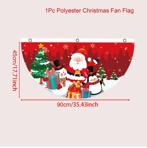 Christmas Fan-shaped Flag Banner Christmas Decoration for Home 2024