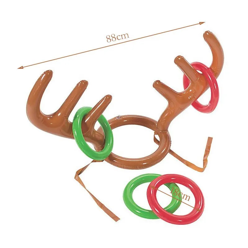 Inflatable Reindeer Antler Hat Ring Toss Game Kids Gift Christmas