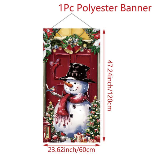 Christmas Hanging Flag Porch Door Banner Christmas Decorations For