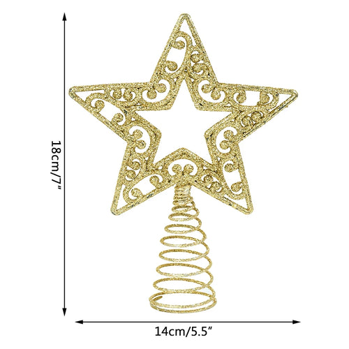 Christmas Tree Top Star Hollowed-Out Xmas Tree Top Sparkle Star