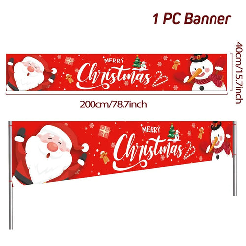 Christmas Outdoor Banner Flag Merry Christmas Decoration for Home 2023