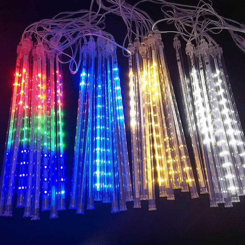 LED Meteor Shower Rain Lights Waterproof Falling Raindrop Fairy String