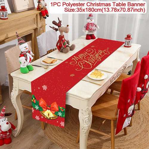 Christmas Polyester Table Runner Merry Christmas Decoration For Home