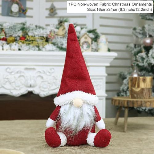 Santa Claus Doll Chirstmas Decorations Home 2024 Decor Table Elk Doll