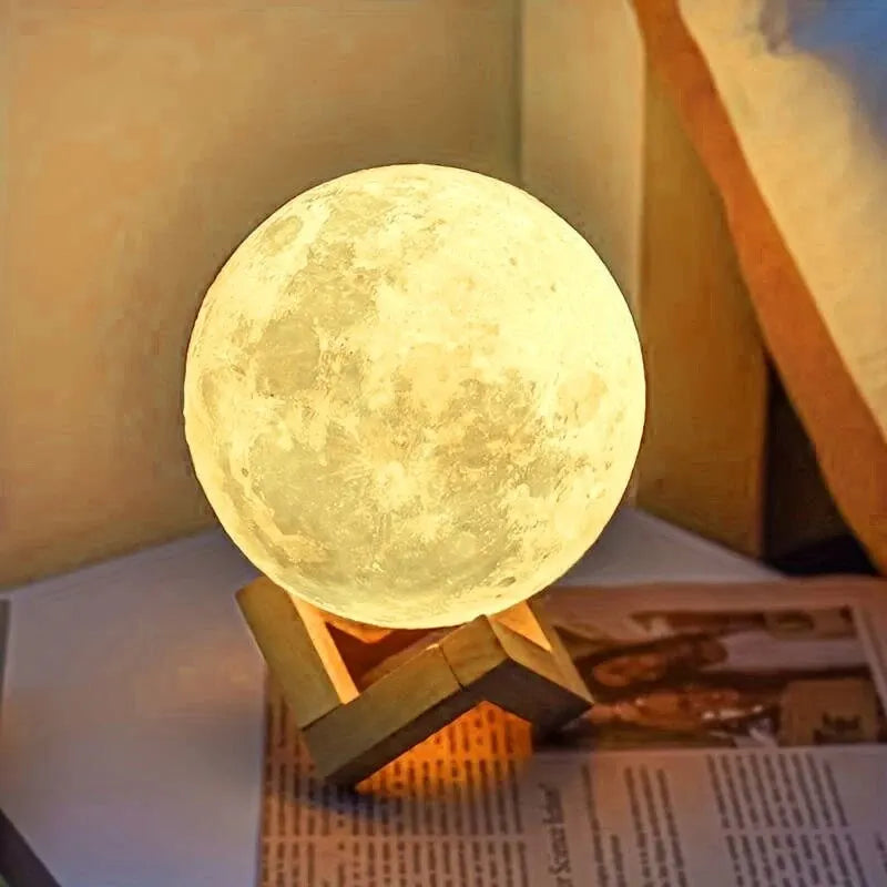 LED Night Light 3d Printing Moonlight 8 cm Bedroom Decoration