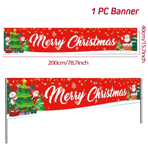 Christmas Outdoor Banner Flag Merry Christmas Decoration for Home 2023