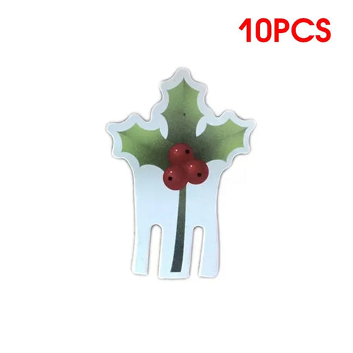 10pc/set Wine Cup Card Christmas Decor Santa Hat Glass Decor Xmas Tree