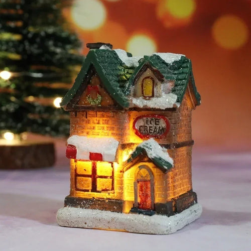 Christmas New Christmas Decorations Resin Small House Micro Landscape