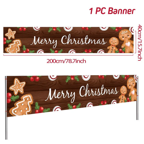 Christmas Outdoor Banner Flag Merry Christmas Decoration for Home 2023