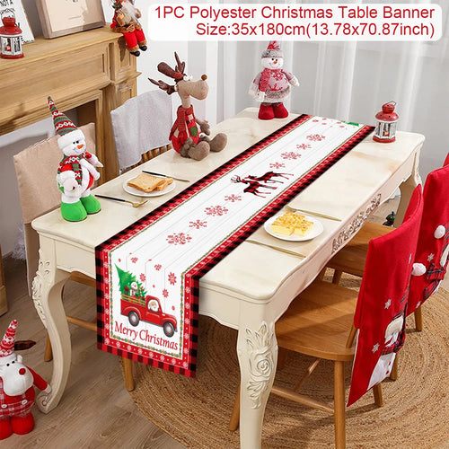 Christmas Polyester Table Runner Merry Christmas Decoration For Home