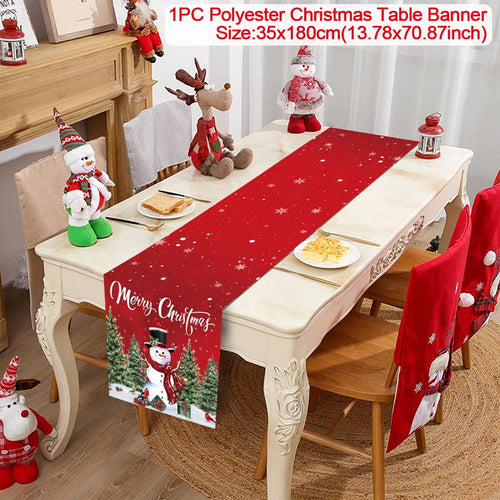 Christmas Polyester Table Runner Merry Christmas Decoration For Home