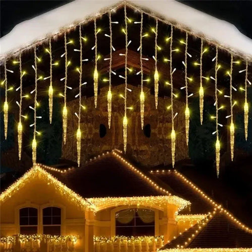 3M LED Curtain Icicle String Lights Christmas Garland Waterfall