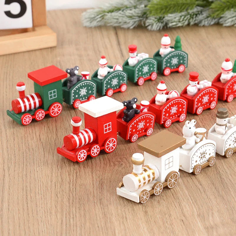 Christmas Wooden Train Ornament Merry Christmas Decoration For Home