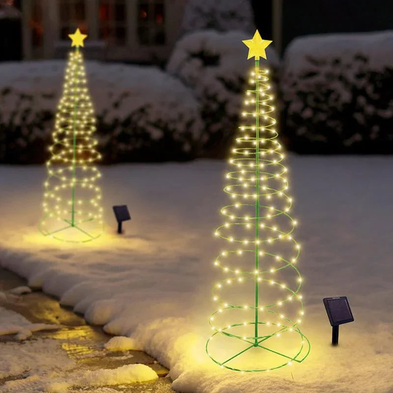 Outdoor Waterproof Solar Led Christmas Tree Decoration Solar Powered