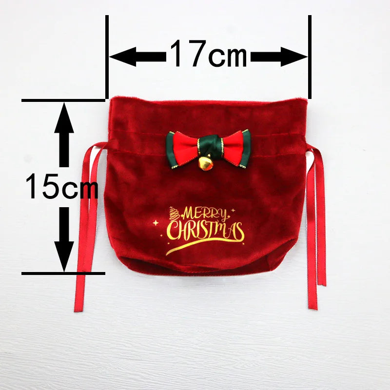 (1pcs) 15*17cm Christmas Apple Bag Christmas Handbag Party Supplies