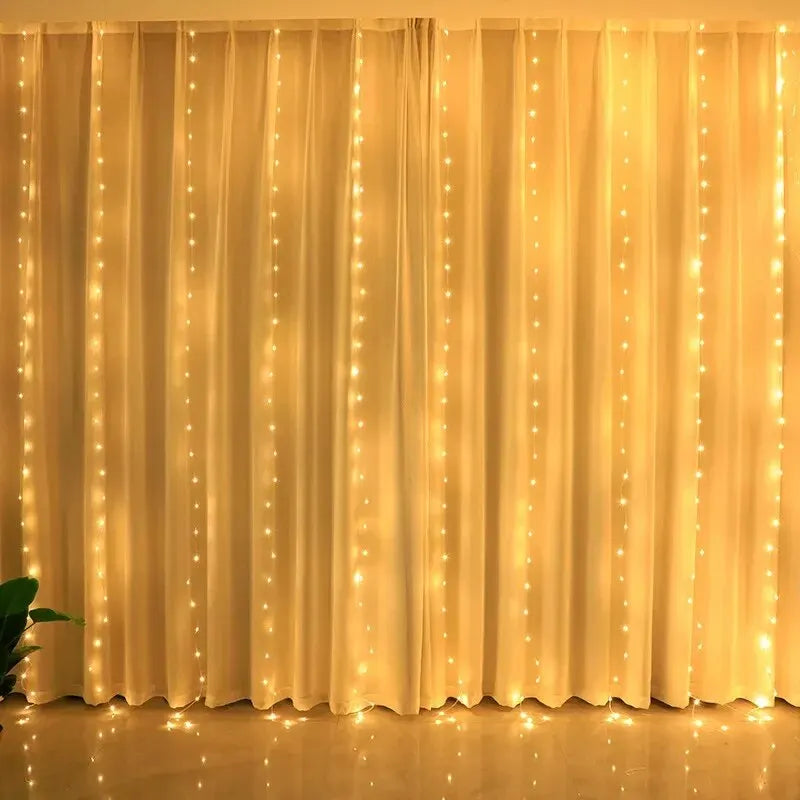 RGB 3x1m Curtain LED Light Christmas Decoration Holiday Home Bedroom