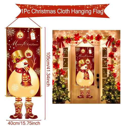 Christmas Hanging Flag Porch Door Banner Christmas Decorations For