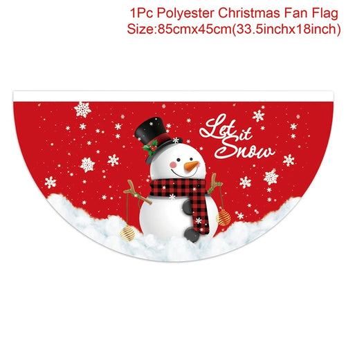 Christmas Fan-shaped Flag Banner Christmas Decoration for Home 2024