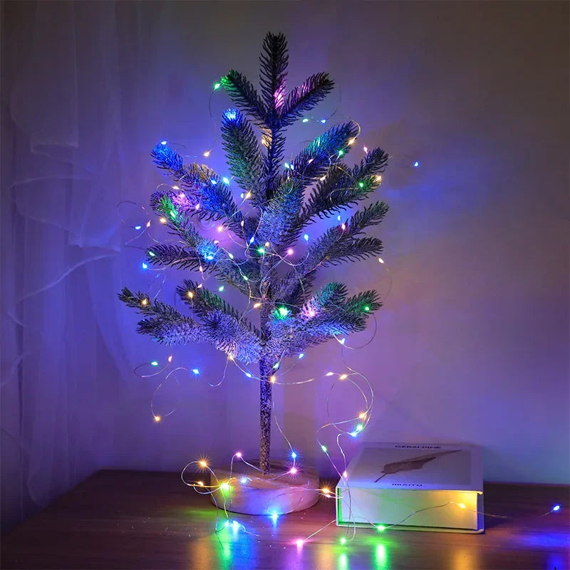 USB LED String Lights 5M Silver Wire Garland Light Waterproof Fairy