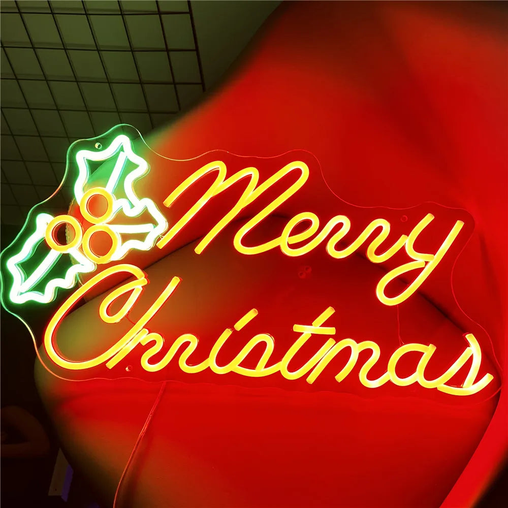 Merry Christmas Neon Sign LED Chrismas Lights Sign for Christmas