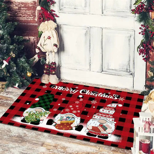 Christmas Decoration Floor Mat Entrance Door Bedroom Bath Toilet Anti